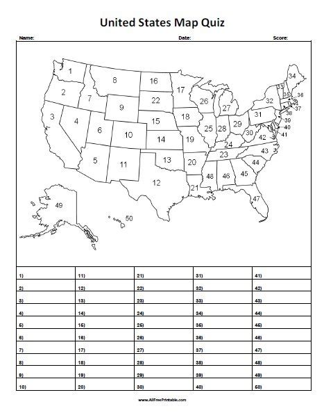 States And Capitals Map Quiz Shela Dominica