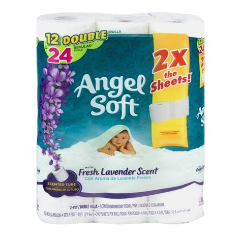 Angel Soft 2 Ply Toilet Paper With Fresh Lavender Scent 12 Ct From