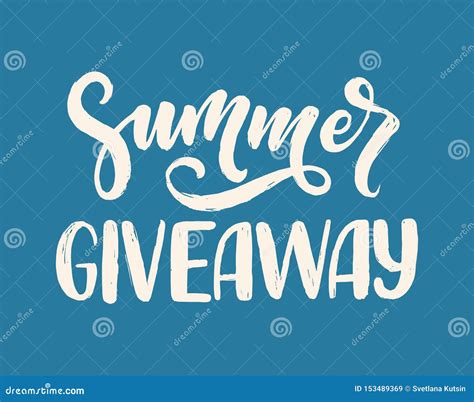 Vintage Card With Summer Giveaway Lettering Calligraphy Text