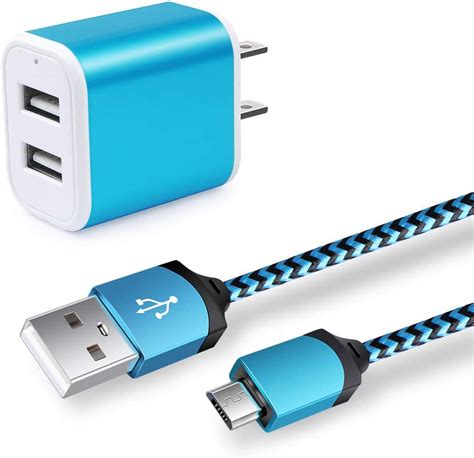 Usb Plug Android Charger Cable 6ft 2 Port Multi Usb Wall