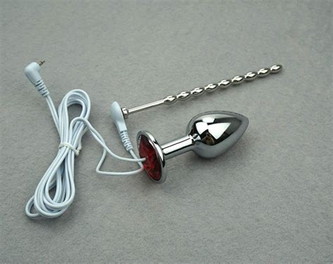 Medical Themed Toys Electrical Stimulate Anal Butt Plug Stainless Steel Urethral
