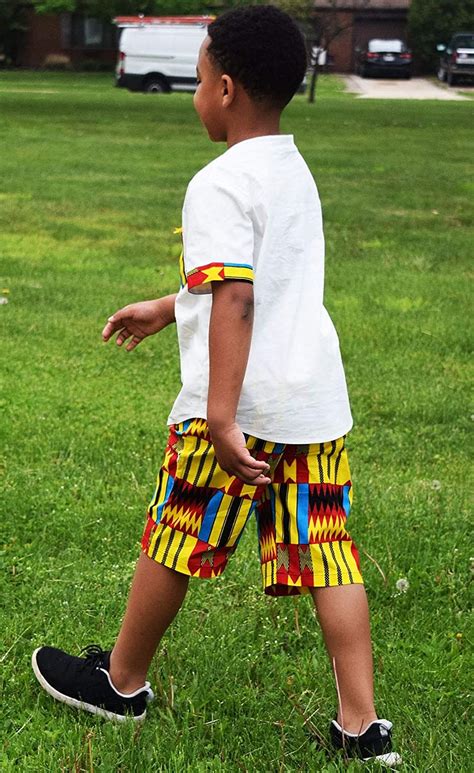 Buy Shenbolen Boy African Print Kente Kids Ankara Suit African Ghana