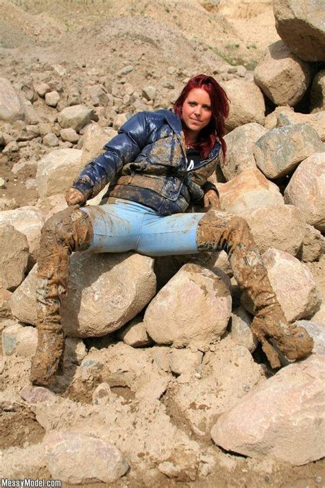 Sexy Thigh Boots In Mud Messy Wet Sexy Thighs Mudding Girls