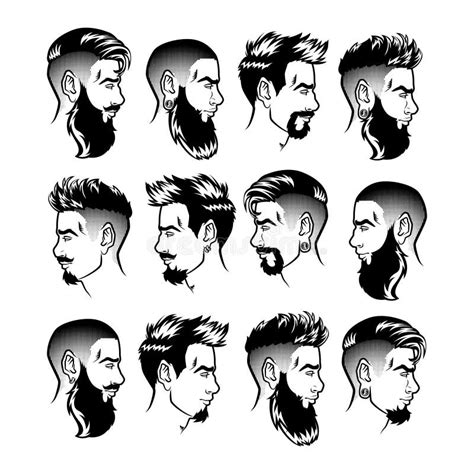 Heads Silhouettes Vector Black Set Stock Illustrations 155 Heads