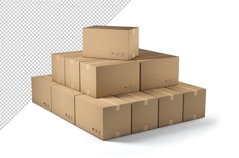 Premium PSD Stacked Cardboard Boxes Mockup