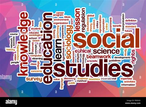 Social studies word cloud concept with abstract background Stock Photo ...