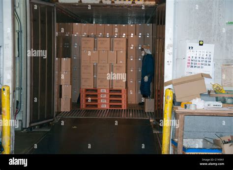 Truck Loader Forklift With Full Load Onpallet In A Warehouse In Japan