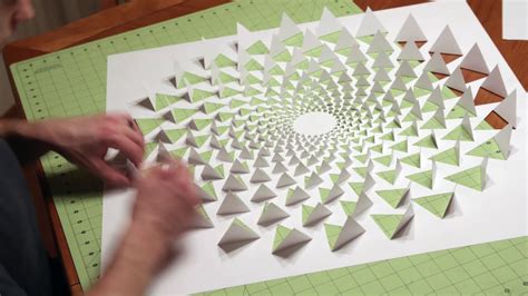 Mind Bending 3d Optical Illusion Wall Art Made Using One Sheet Of Paper