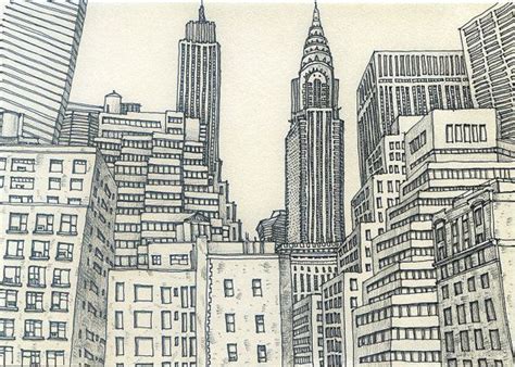 New York City Sketch 3 City Sketch City Drawing New York Art