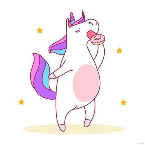 Cute Fat Unicorn Cartoon