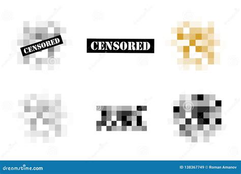El Pixel Censuró Muestras Ilustración Del Vector Ilustración De Negado 138367749