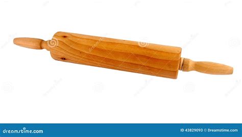 Wooden Roller For Dough Stock Image Image Of Flour Isolate 43829093