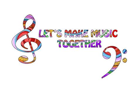 Lets Make Music Together White Digital Art By Gill Billington