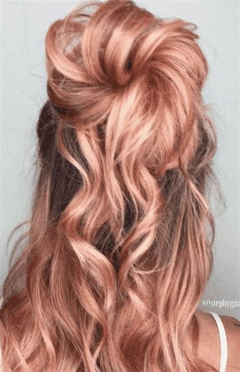 Look no further than the brilliant hair color suggestions below! 36 Beautiful Rose Gold Hair Color Ideas | Curly hair trends, Hair color rose gold, Long hair styles