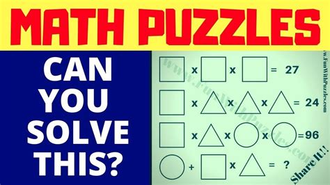 Math Quiz Math Tricky Riddles With Answers