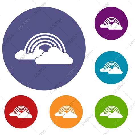 Rainbow Cloud Clipart Hd Png Rainbow And Clouds Icons Set Rainbow