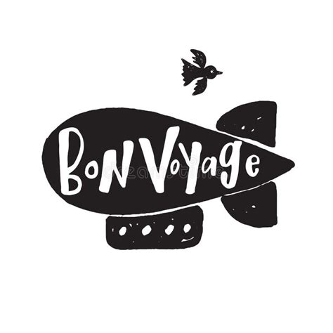 Bon Voyage Hand Lettering Card Stock Vector Illustration Of Design
