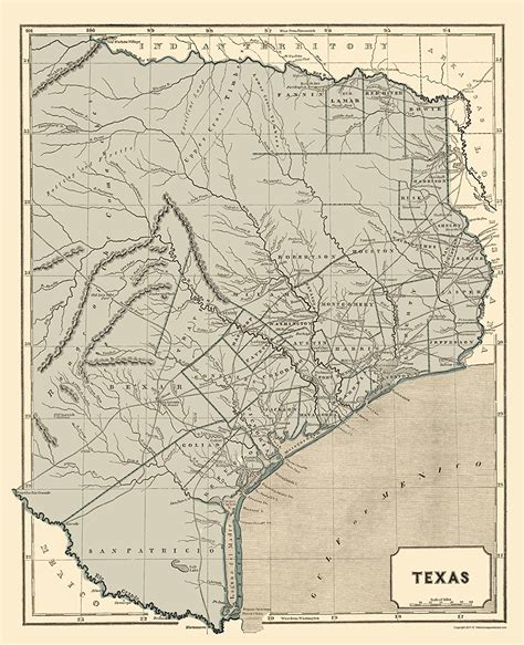 Old State Maps Texas Tx By Sidney Morse And Samuel Breese 1845