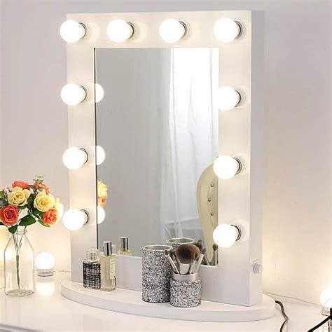 Add a bit of the hollywood glamour with this awesome vanity mirror table with. Chende Gloss White Makeup Vanity Mirror with Lights ...