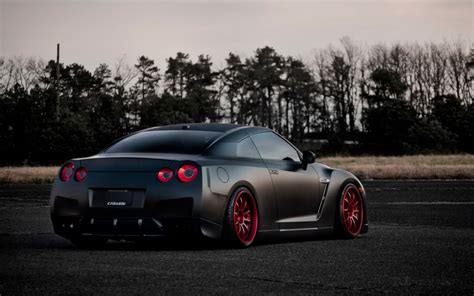 Wallpaper Rear View Sports Car Tuning Nissan Gt R Coupe