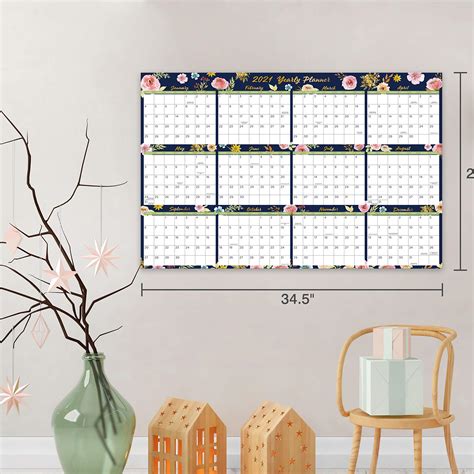 Wall Calendar 2021 Yearly Wall Planner 2021 With Julian Date January
