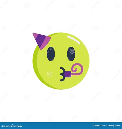 Party Face Emoji Yellow Face With A Party Hat Blowing And Party Horn