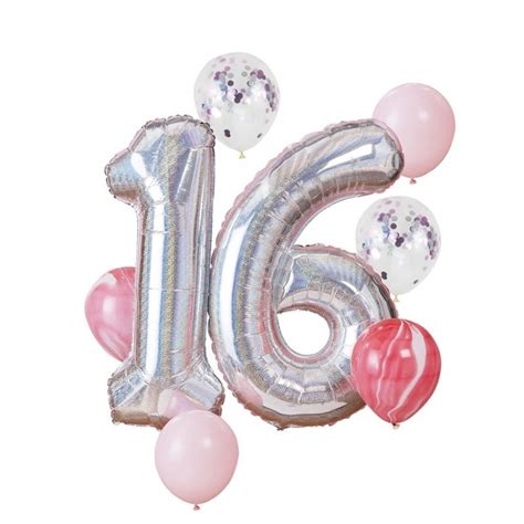 Sweet 16th Birthday Balloons Bouquet Birthday Party Etsy