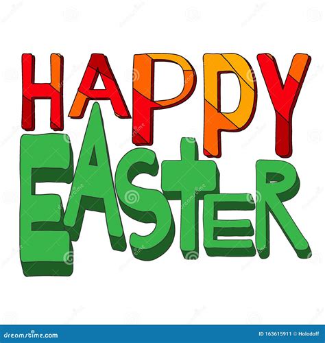 Happy Easter Congratulation Colorful Inscription Stock Illustration Illustration Of Design