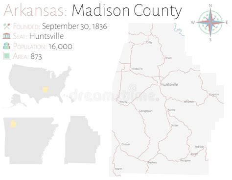 Arkansas Lee County Map Stock Vector Illustration Of