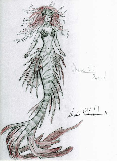 Drawings And Sketches While Studying Heroes Vi Mermaid
