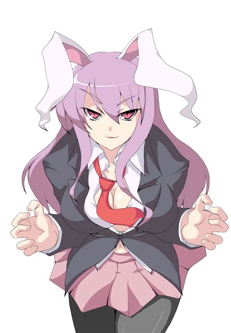 Safebooru Animal Ears Breasts Rabbit Ears Kotepo Necktie Purple Hair