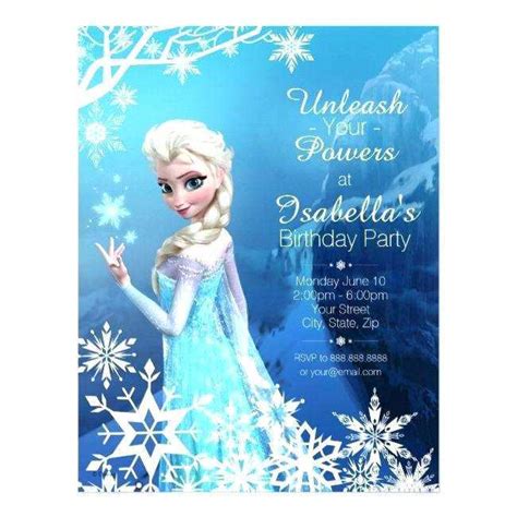 frozen birthday invitation blank template cards design