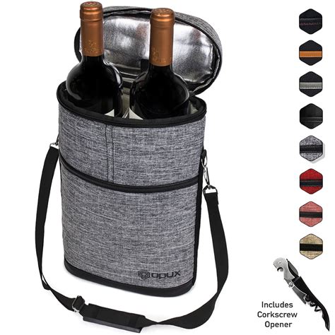 Premium Insulated Wine Carrier Bag By Opux Elegant Wine Carrying Tote