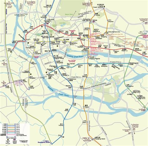 Guangzhou Map 2010 2011 Printable Metro Subway And Touristtravel Maps