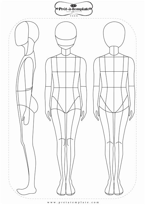 Fashion Design Body Sketch Sketch Coloring Page