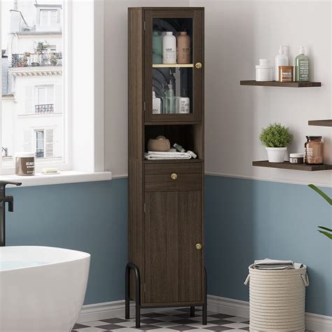 Buy Tiptiper 67 Tall Bathroom Storage Cabinet Modern Linen Floor