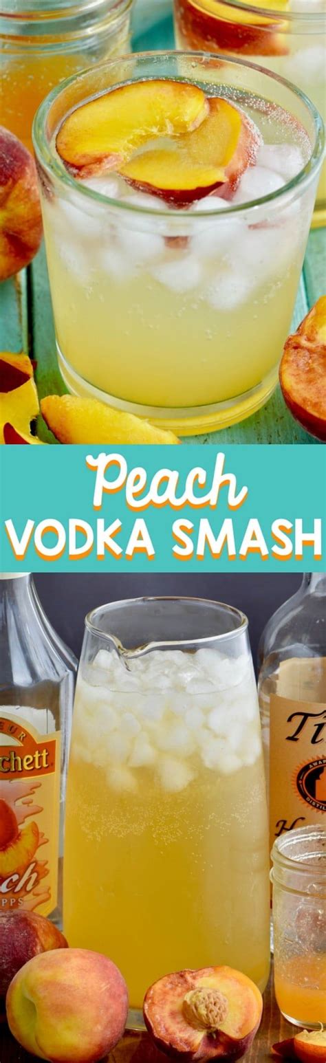 This Peach Vodka Smash Is The Perfect Summer Cocktail Refreshing And Delicious Peach Vodka