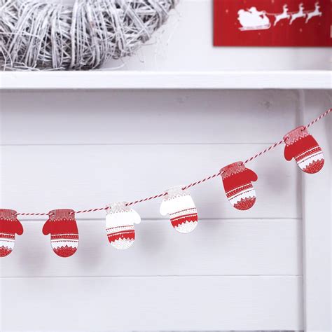Mini Christmas Mitten Wooden Bunting By Favour Lane