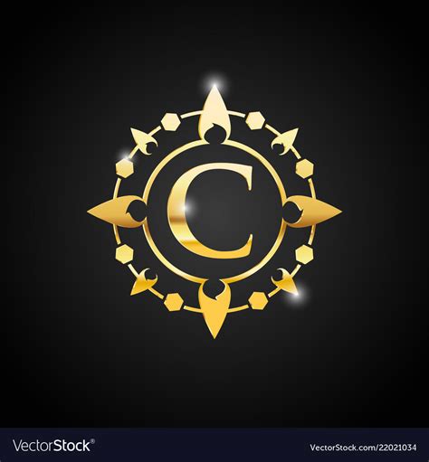 Luxury C Letter And Gold Logo Royalty Free Vector Image