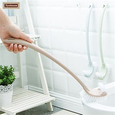 Long Handle Soft Swab Room Toilet Bathtub Scrub Cleaning Brush Plastic Double Side Holder
