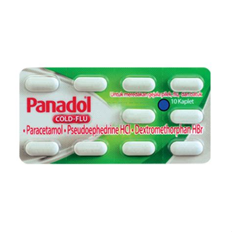 Panadol cold & flu(acetaminophen 500 mg, vit c 30 mg, phenylephrine hcl 5 mg, caffeine 25 mg, terpin hydrate 20 mg): Jual Panadol Cold and Flu Hijau 10 blister di lapak ...