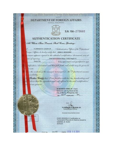 3 Certificate Of Authentication And Verification Cav