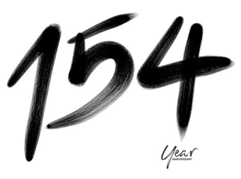 154 Years Anniversary Celebration Vector Template 154 Number Logo