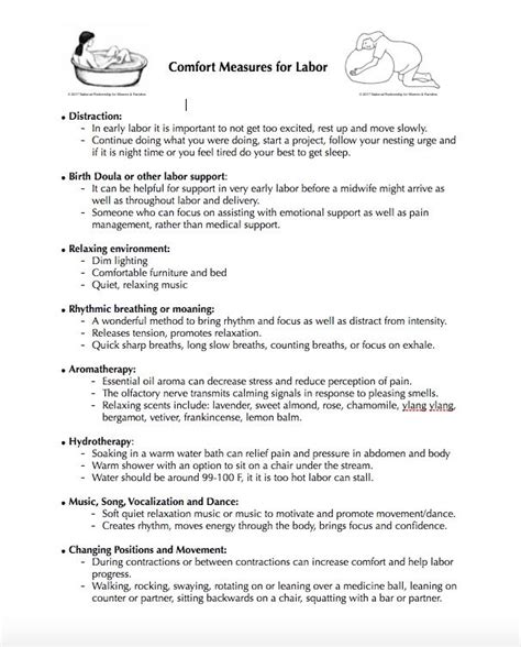 comfort measures pg 1 how to get sleep how are you feeling midwife assistant