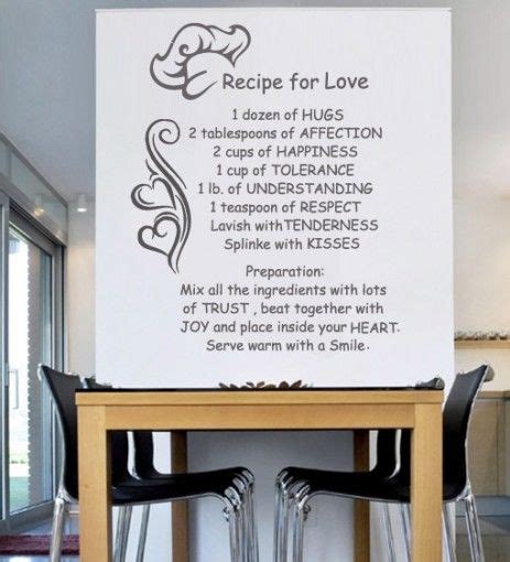 Recipe For Life Kitchen Wall Decals Kitchen Stickers Wall Vinyl Decor