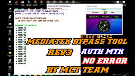 MEDIATEK BYPASS TOOL REV3 AUTH MTK NO ERROR FREE YouTube