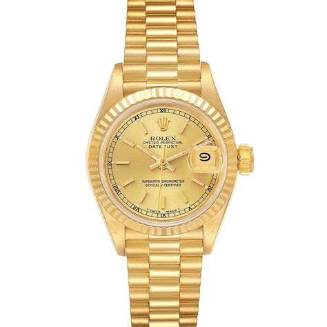 Rolex President Datejust 18k Yellow Gold Ladies Watch 69178