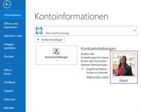 Das profilbild des benutzers wird in allen abschnitten angezeigt, aus denen sich die seite für das ein benutzer durchsucht das microsoft 365 portal, klickt auf persönliche informationenund klickt dann. Ändern Ihres Profilfotos - Outlook