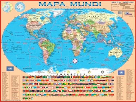 Mapa Mundi Planisfério Político Escolar Gigante Atualizado Multimapas