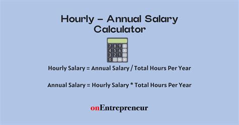 Hourly Annual Salary Calculator And Converter